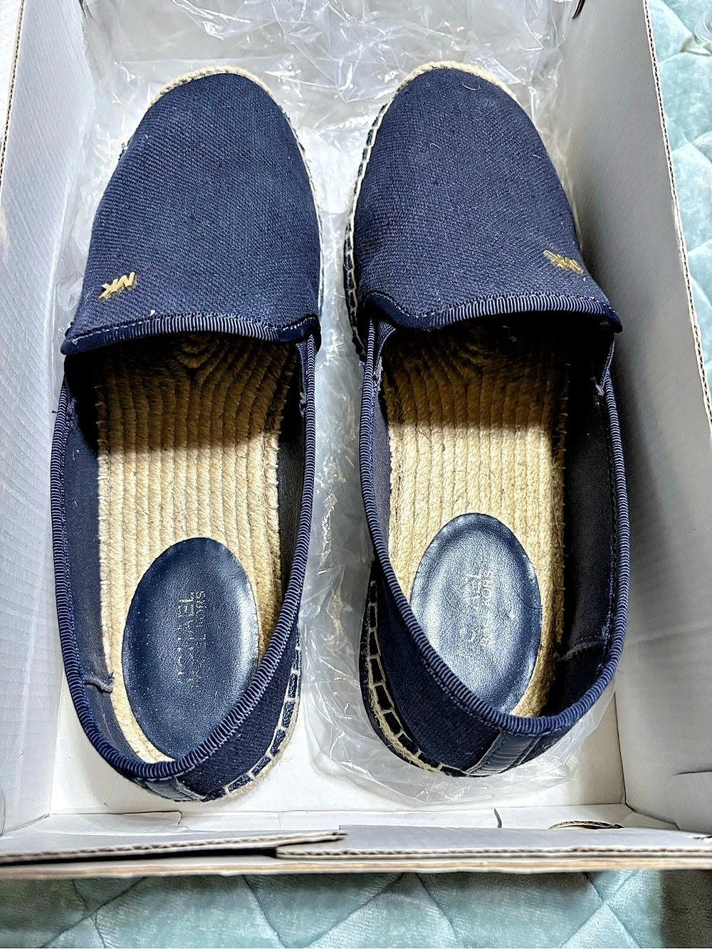 Michael Kors Hastings Canvas Espadrille Flats in Blue US 8.5 M Like New